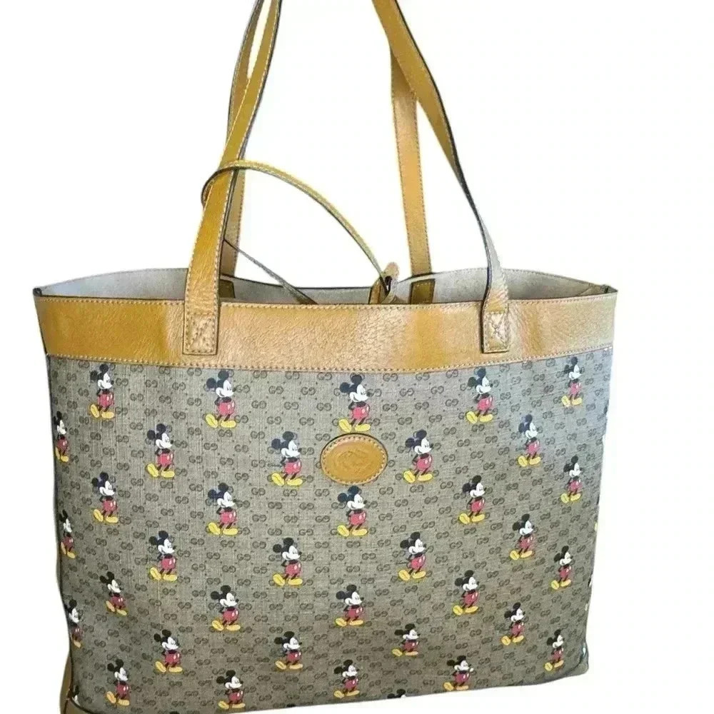 Gucci Disney GG Leather Tote Beige Women’s Bag. - Picture 2 of 16